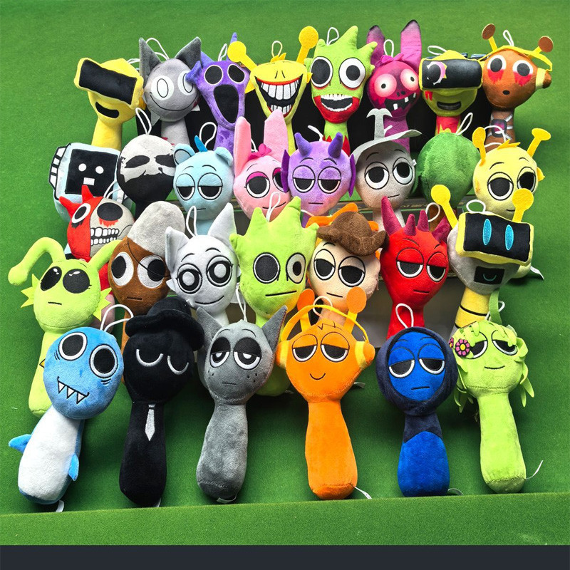 Brinquedo de Pelúcia Sprunki Incredibox Wenda Gray Oren Raddy, Presente para Crianças