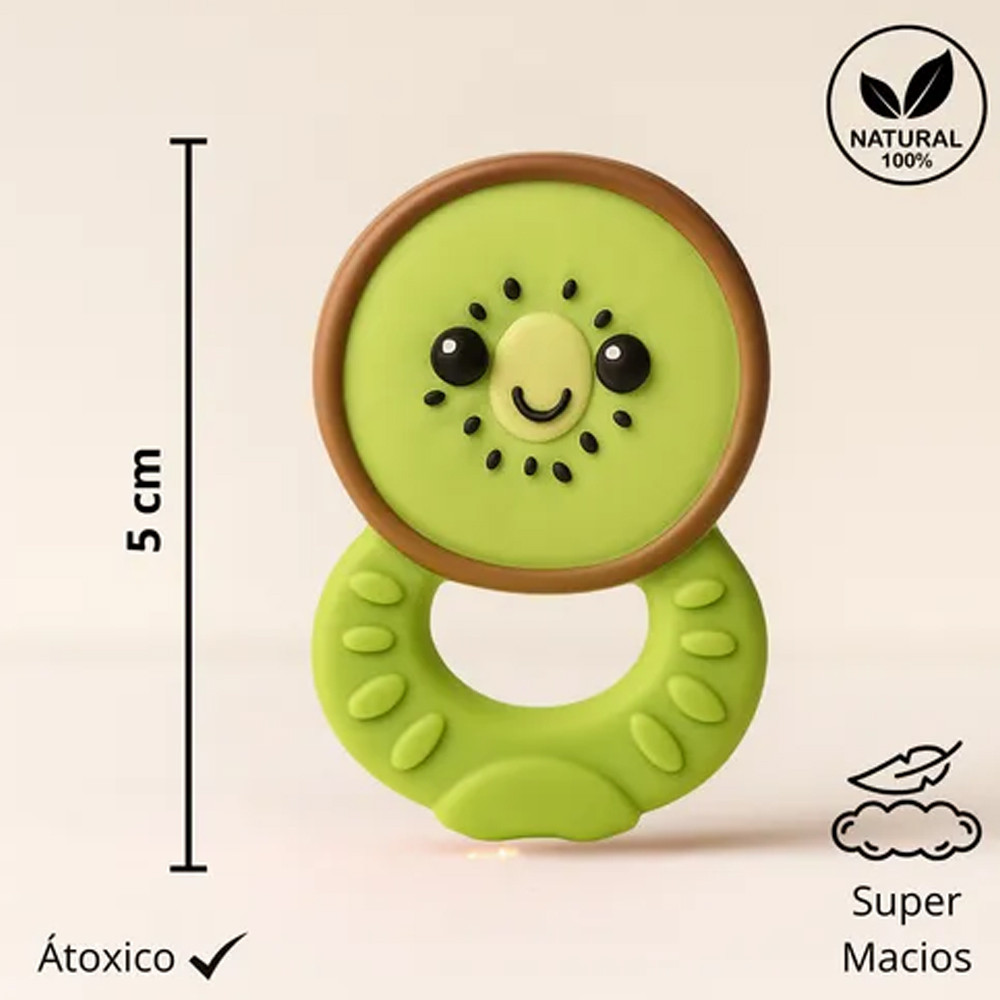 Mordedor Bebê Textoy Formato Kiwi 100% Látex