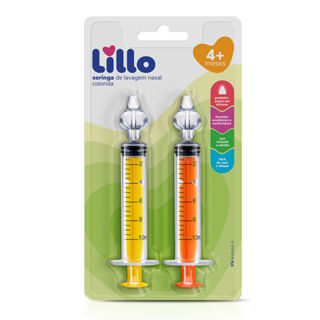 Seringa para Lavagem Nasal Lillo com Ponteira 4+ Meses Colorida 2 Unidades em Oferta na Shopee
