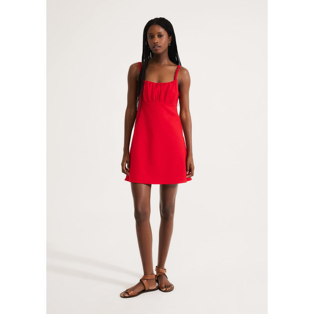 Vestido Curto Com Franzido No Busto