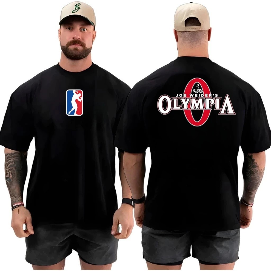 Camiseta Masculina Academia Joe Weider Lançamento 100% algodão Unissex Plus Size Oversized Premium - Asphalt Vibe