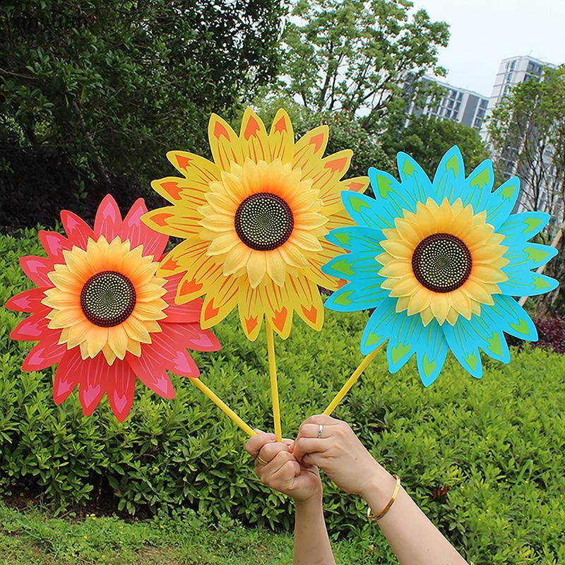 xiny Colorido Girassol Moinho De Vento Turbina Eólica Para Gramado Jardim Festa Decoração Acampamento Ao Ar Livre Piquen