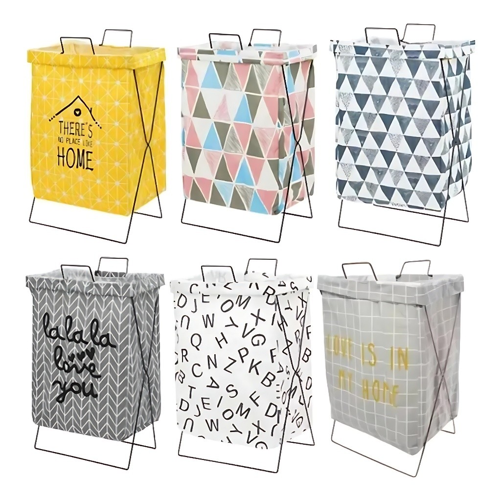 Cesto de Roupa Suja Dobrável Organizador com Suporte Saco Multiuso Para Roupas e Brinquedos