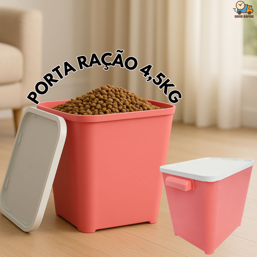 Porta Ração 4,5kg com Tampa – Armazenamento Prático em Oferta na Shopee