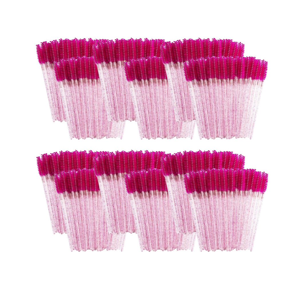 Kit 100/200/300/600 Unidades Escovinhas De Cílios Sobrancelha Glitter Extensão e Alongamento Descartável