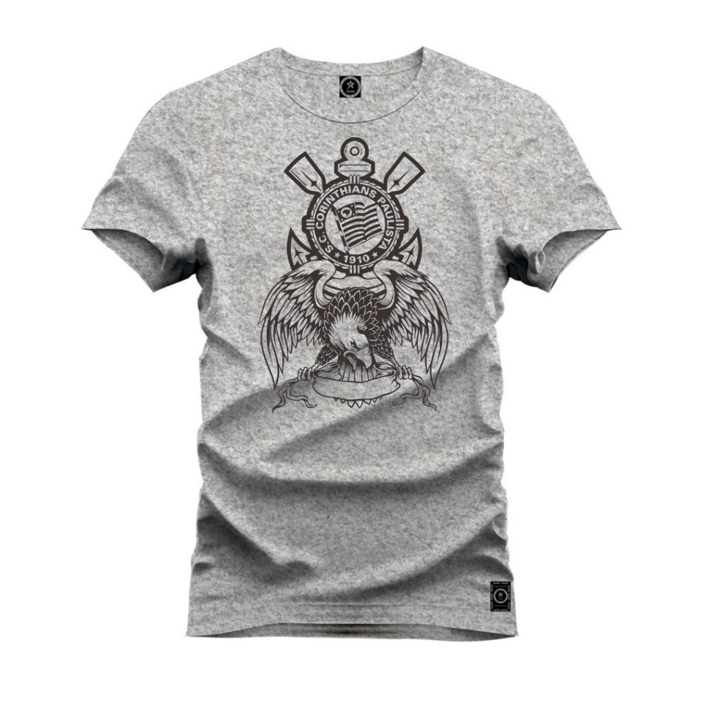 Camiseta Corinthians Gavião Timão Alvinegro 100% Algodão Premium