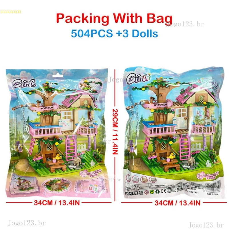 Amigos Cidade Árvore Casa Verão Férias Villa Castelo Blocos De Construção Conjuntos Figuras Jardim DIY Brinquedos Para C