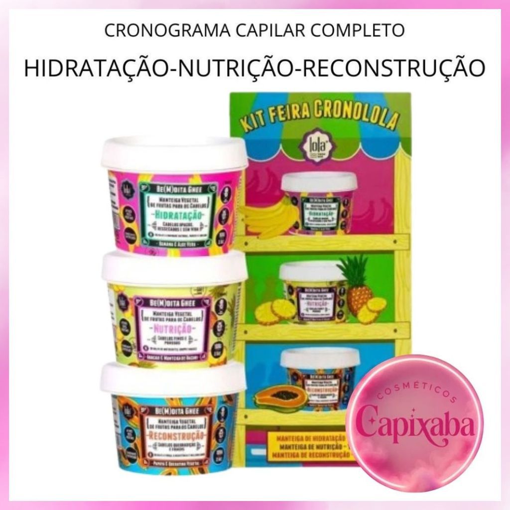 Kit Feira Cronolola Bemdita Ghee 100g Nutrição Hidratação e Reconstrução - Lola Cosmetics em Oferta na Shopee