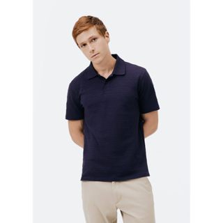 Camisa Polo Masculina Manga Curta Texturizada em Oferta na Shopee
