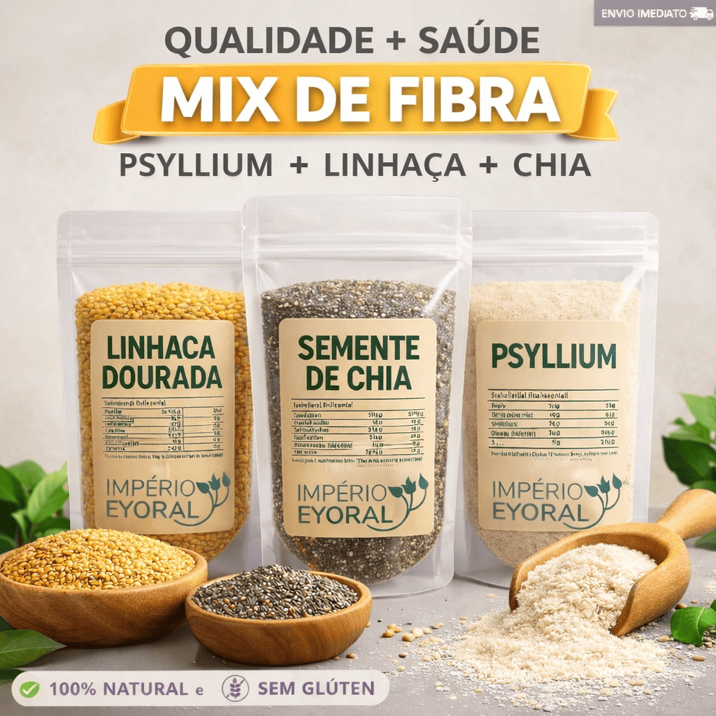 Mix de Sementes Chia + Linhaça + Psyllium Fibras Low Carb em Oferta na Shopee