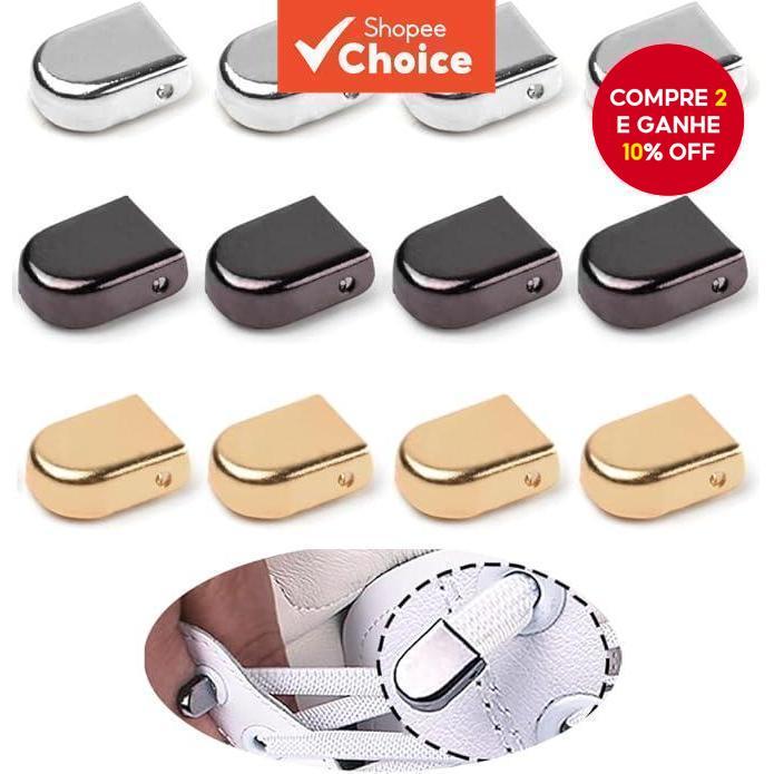 12pçs Fechos De Renda De Metal Com Fivela De Cadarço , Joias De Sapato Infantil , Cadarços De Preguiça