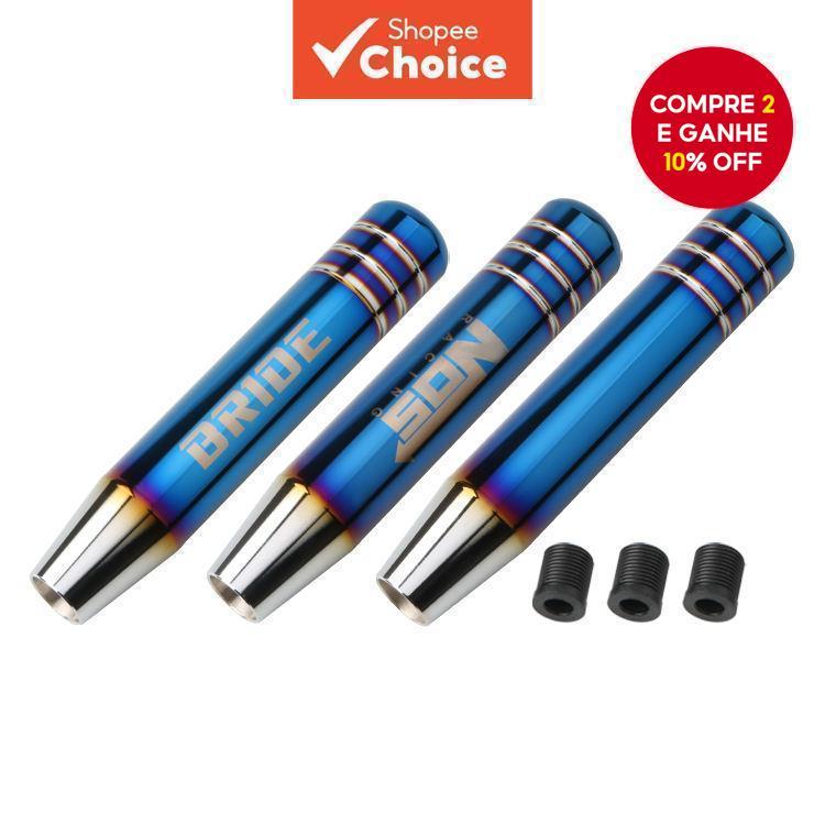  Botão de Alavanca de Câmbio de Alumínio Racing 18cm Azul Queimado