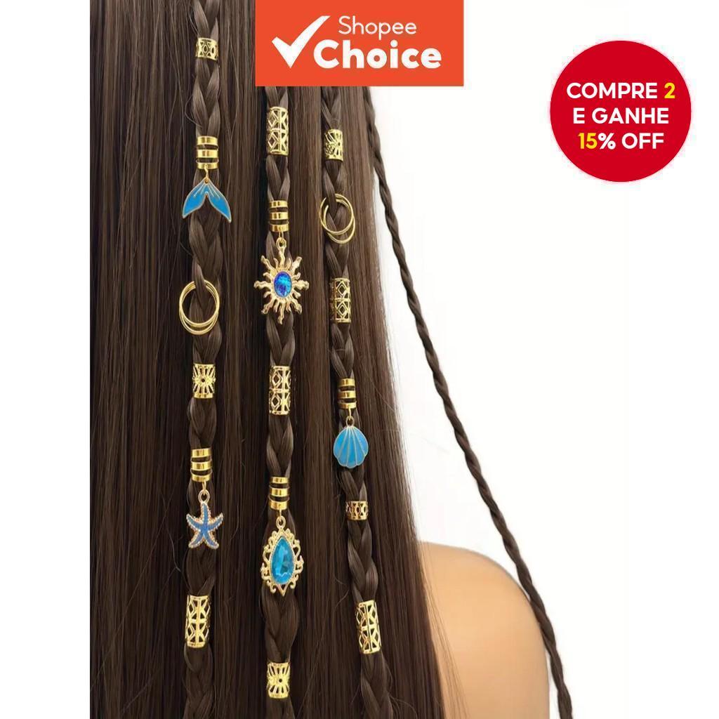 45 Peças Anéis De Cabelo De Concha De Pérola Barroca Conjunto Boêmio Oceano Para Tranças Festival De Praia em Oferta na Shopee