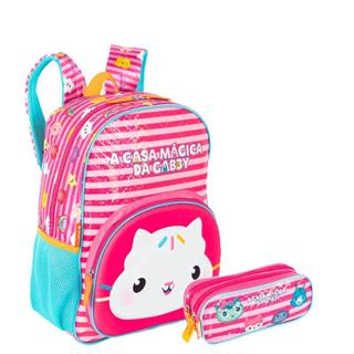 Kit Mochila Grande e Estojo 2 Compartimentos Gabby X Friendship - Colorido em Oferta na Shopee