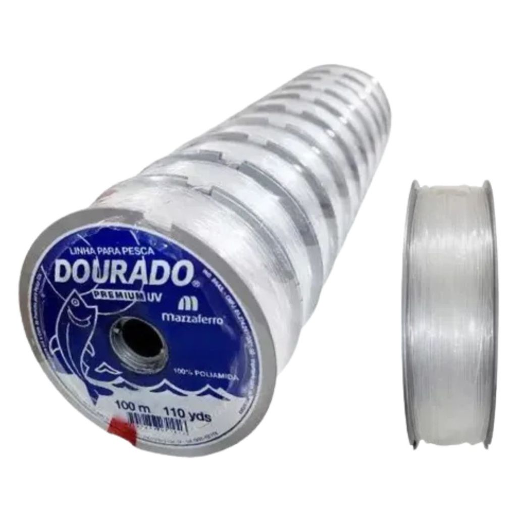 Linha Dourado Nylon Monofilamento 100mm - 1mm Carretel 100m
