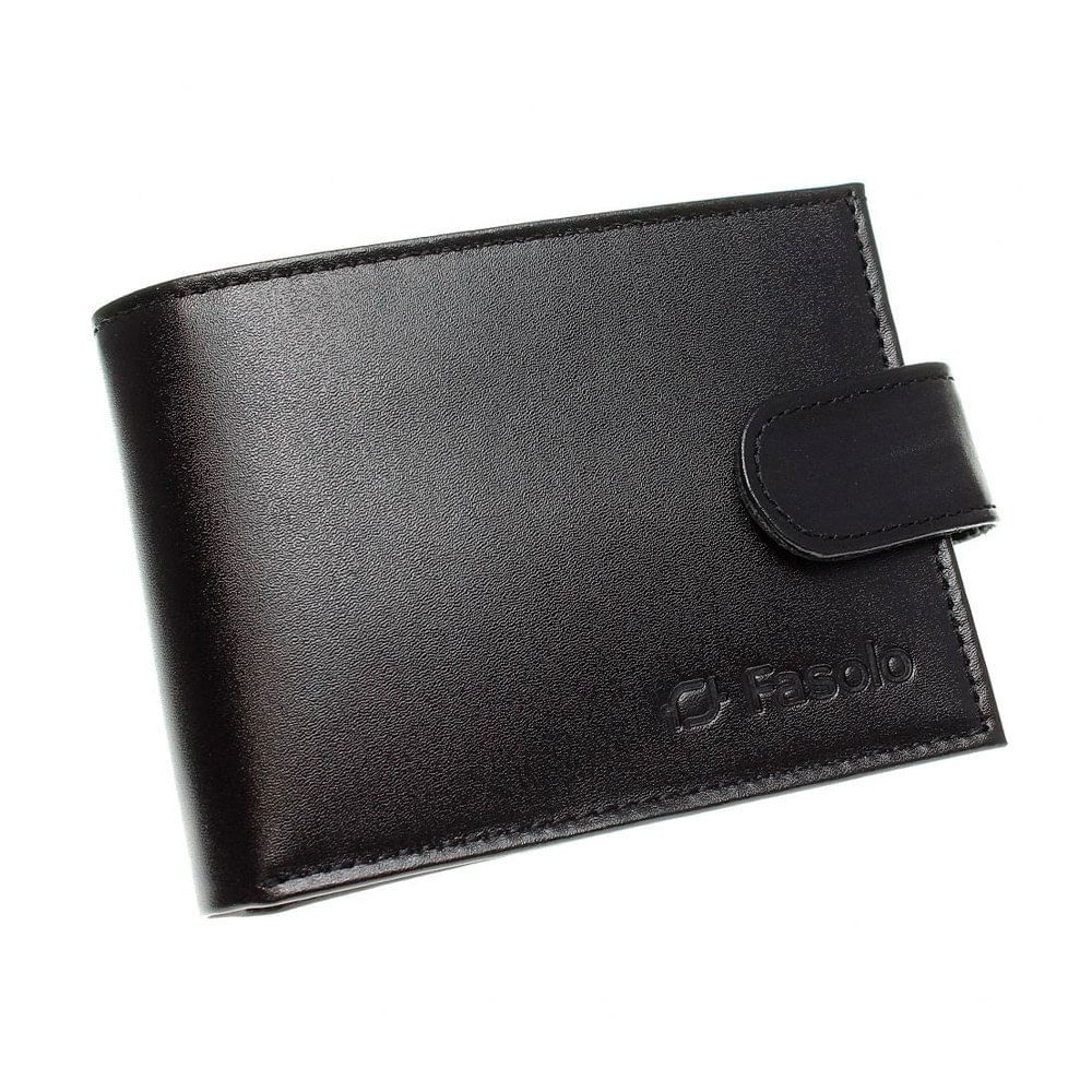 Carteira Masculina em Couro Fasolo H011143 Preto