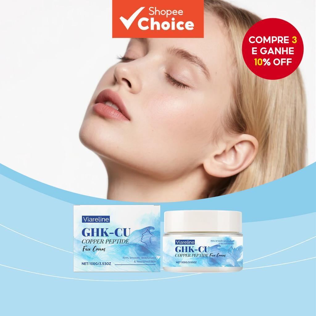  Creme Facial Antienvelhecimento com Peptídeo de Cobre Tripeptídeo-1 100g - Creme Hidratante e Firmador Intenso com