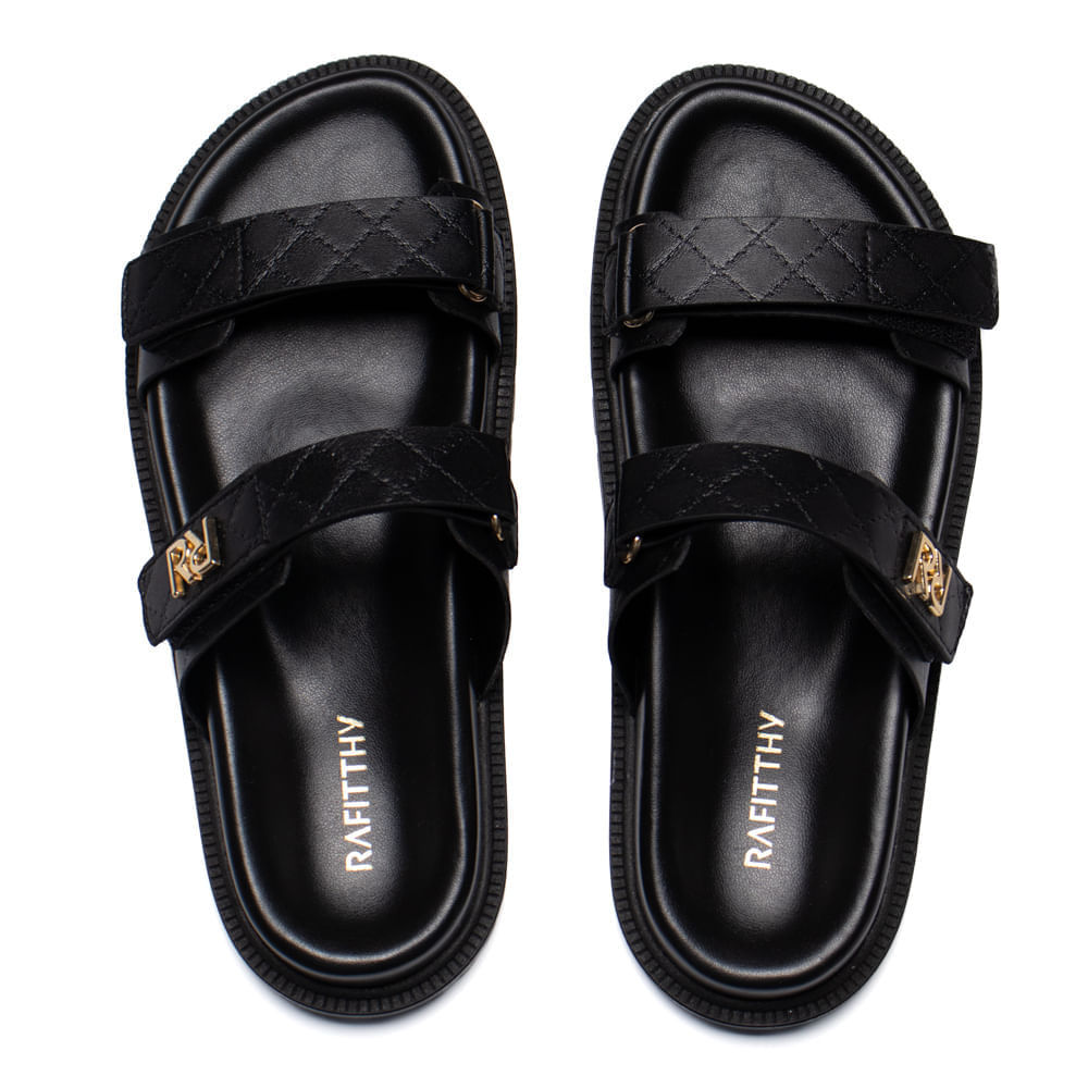 Chinelo Feminino Rafitthy Flatform Napa Burnished Preto em Oferta na Shopee