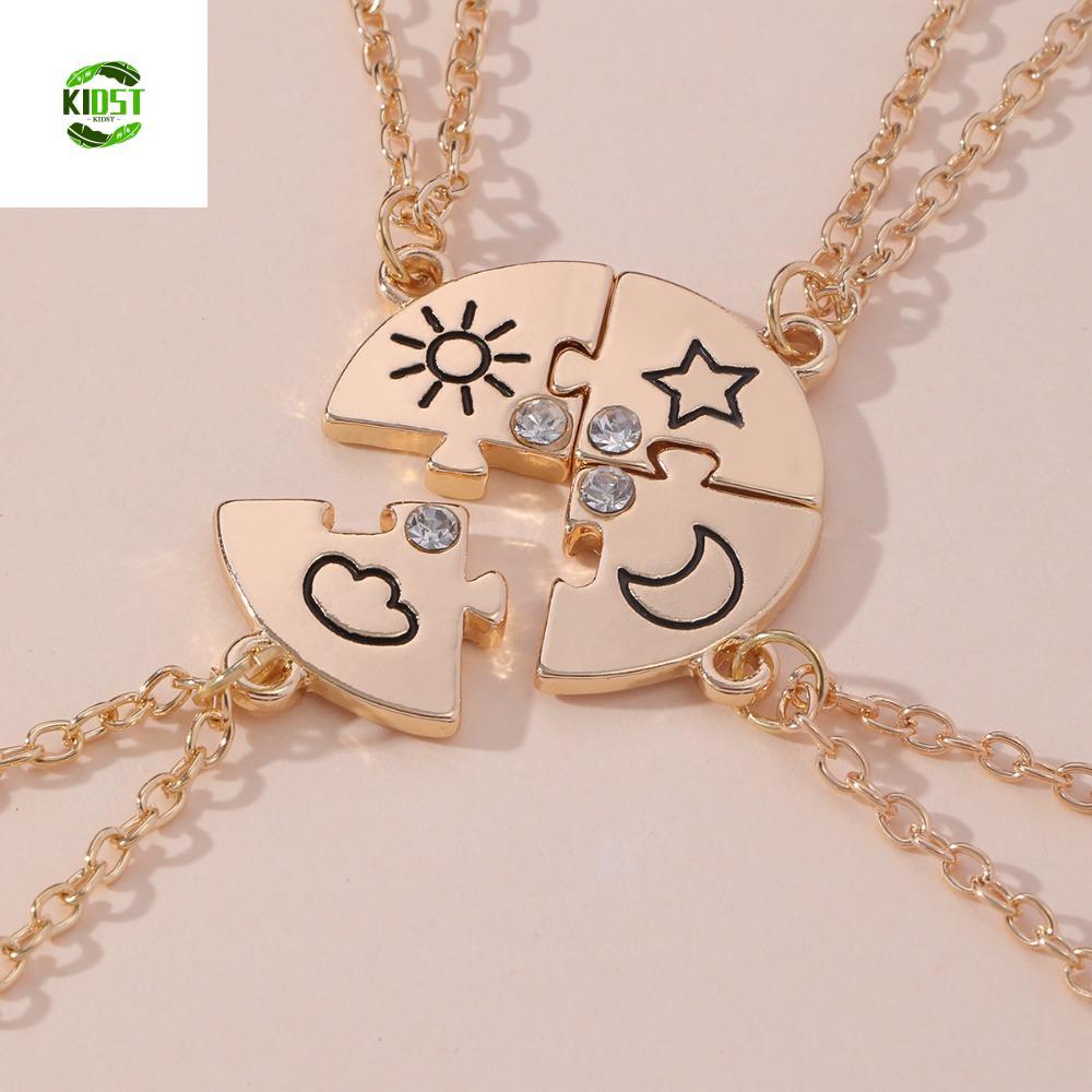 KIDST 4 Pçs/Set Jigsaw BFF Colar , Conjunto De Jóias Combinação Melhores Amigos Para Sempre Emenda em Oferta na Shopee