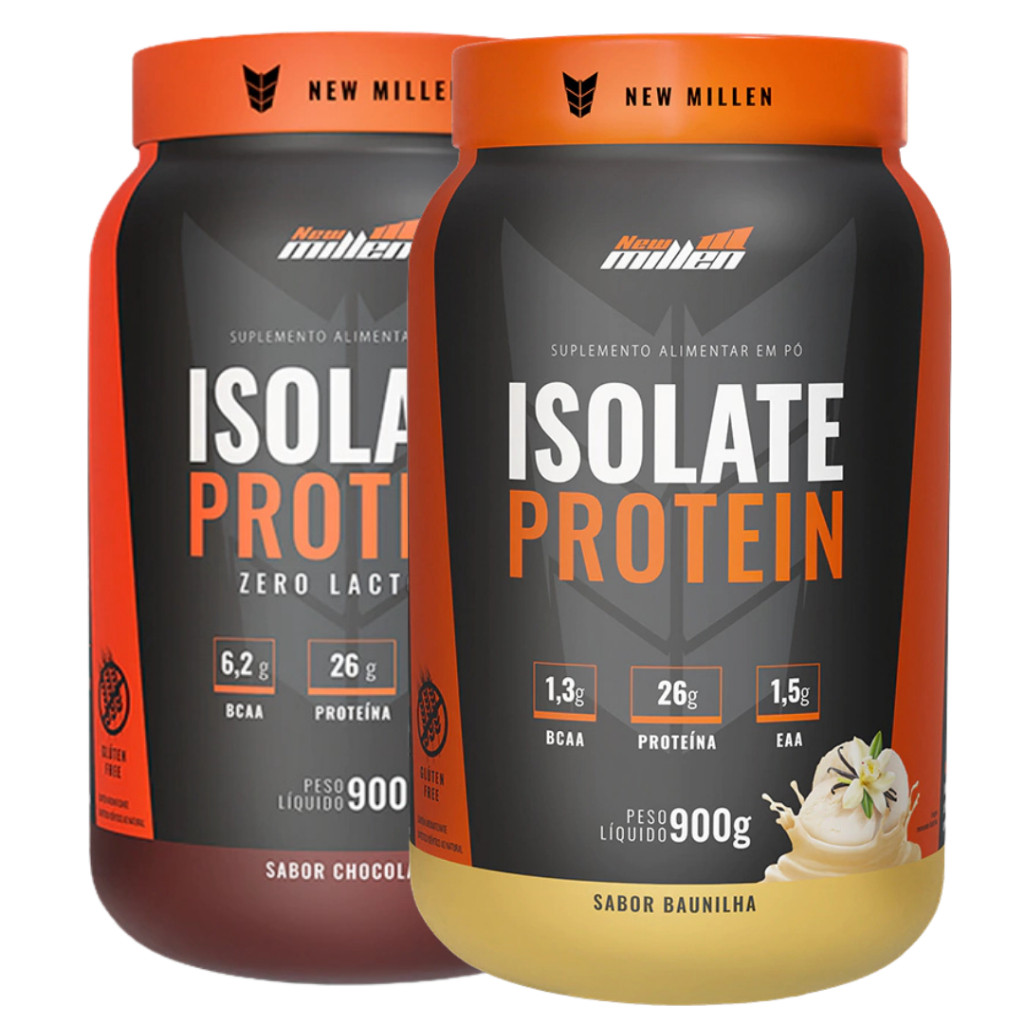 Kit 2 Whey Isolate Protein Whey Isolado New Millen Proteína da Carne 900g