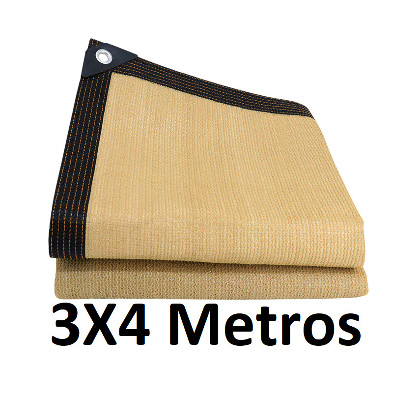 Tela Sombreamento 3x4 até 90% Proteção UV com acabamento Sombrite