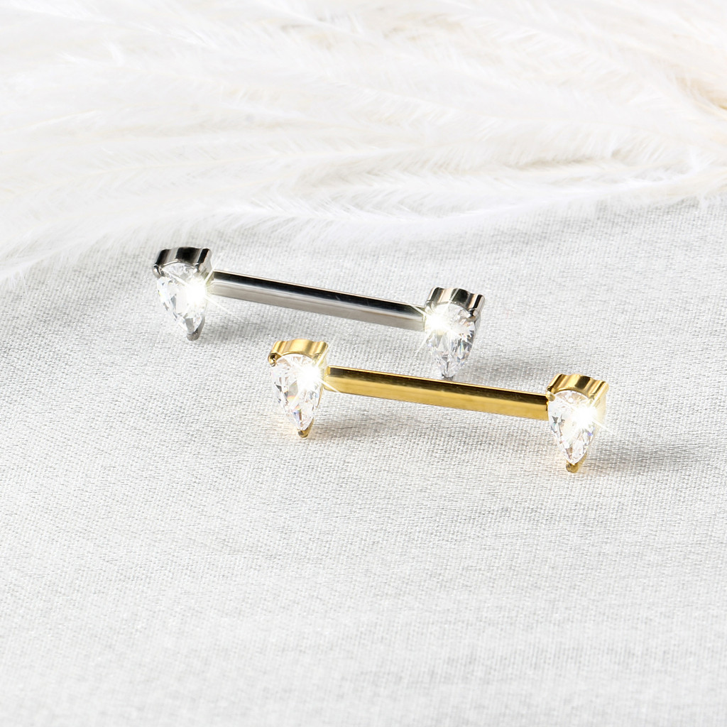 Piercing Barbell Titânio Push Pin Mamilo Orelha Transversal Piercing Mamilos Feminino De Peito · foto 2