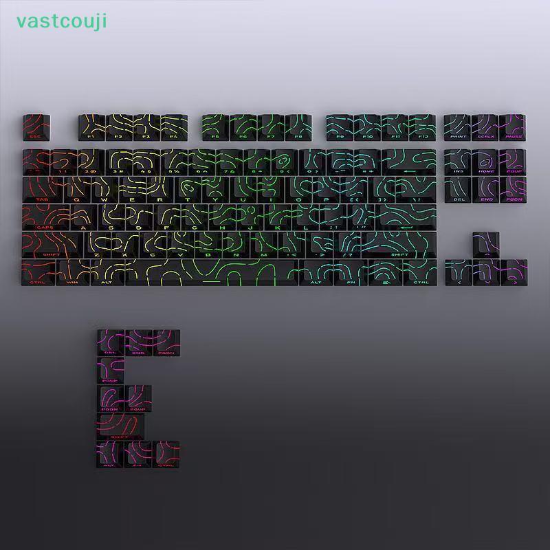 Vastcouji Keycaps Versão 4.0 Brilho Através De 97 Teclas PBT Perfil Impressão Lateral Balit Para MX Gamer Teclado Mecâni