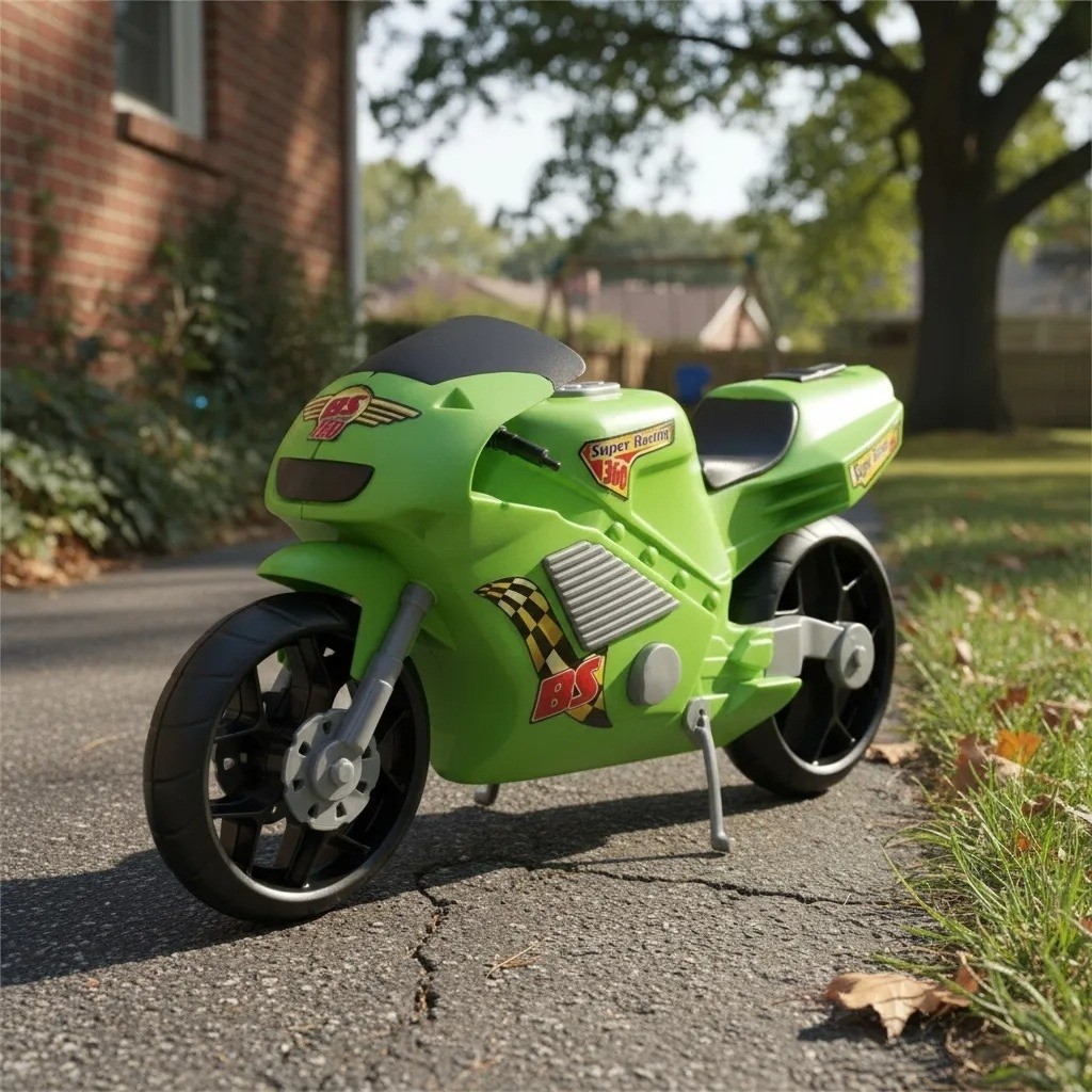 Super Moto 360 Esportiva Verde Brinquedo Infantil Acrobática Giro 360° Carrinho Moto Stunt