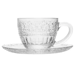 4 Xícaras Café com Pires Wolff Mauve 90ml Cristal