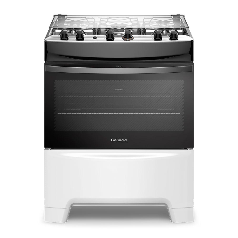 Fogão 5 Bocas Continental Branco Automático com TOPLimpaFácil (FC5IB) Premium