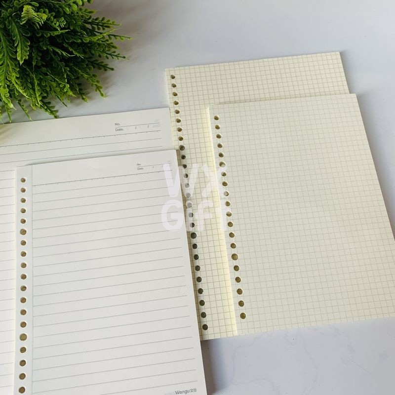 Refil de Folha de Caderno Reutilizável Pautado ou Quadriculado - Uniso / WX Gift em Oferta na Shopee