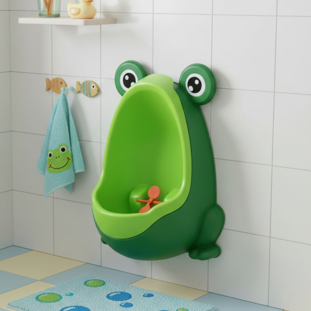 Mictório Sapinho Infantil com Hélice Giratória Higienica de Parede – Educativo Desfralde de Meninos