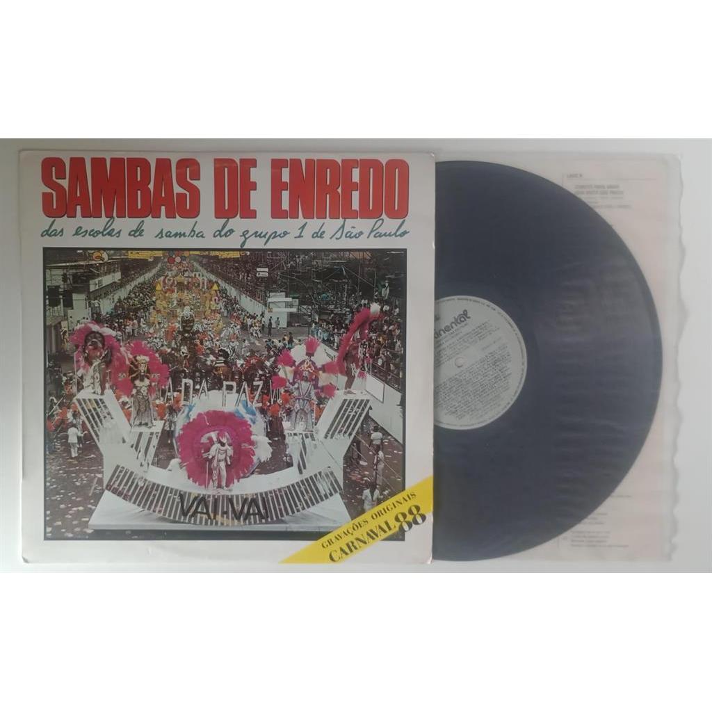 VINIL GRUPO 1, ESCOLAS DE SAMBA DE SÃO PAULO CARNAVAL 1988 LP / SAMBAS DE ENREDO