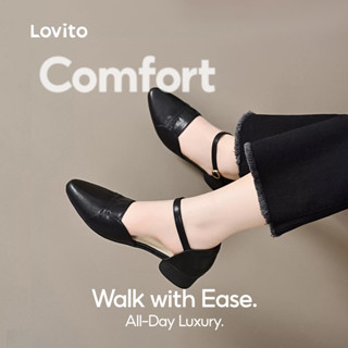 Lovito  Saltos com Babados Casuais para Mulheres. LFAS6031 em Oferta na Shopee