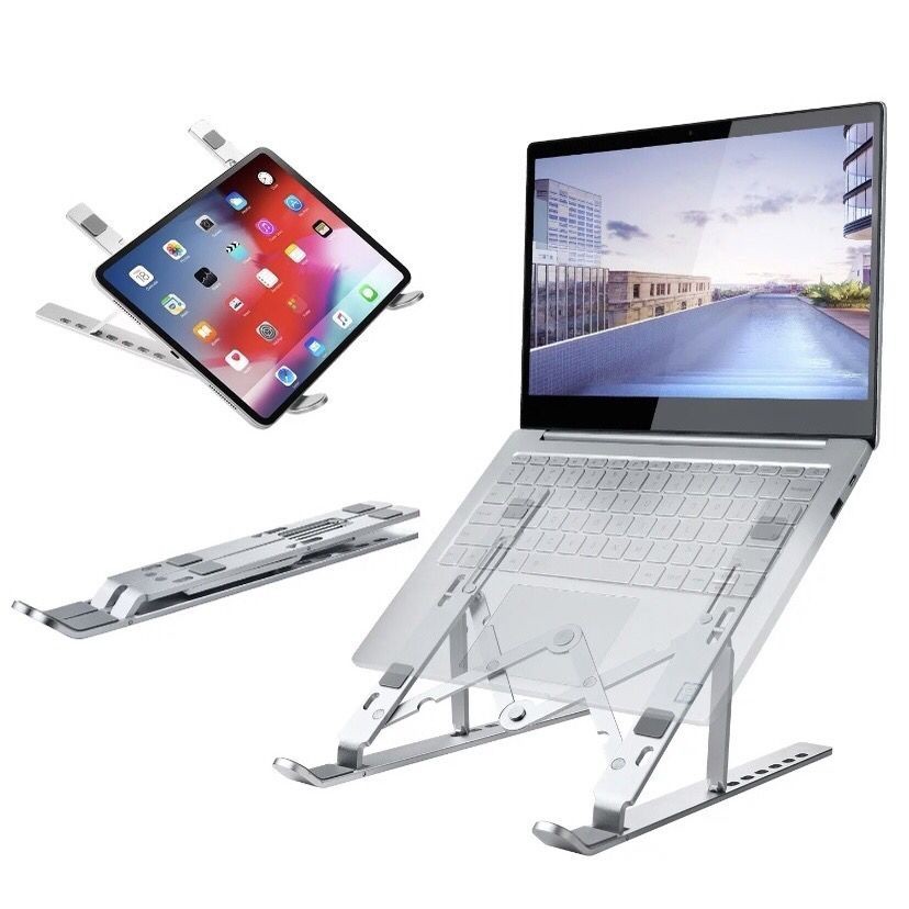 Suporte Dobrável E Portátil Slim Para Notebook E Macbook Aluminio Suporte Dobrável E Portátil Slim Para Notebook E Macbook Aluminio