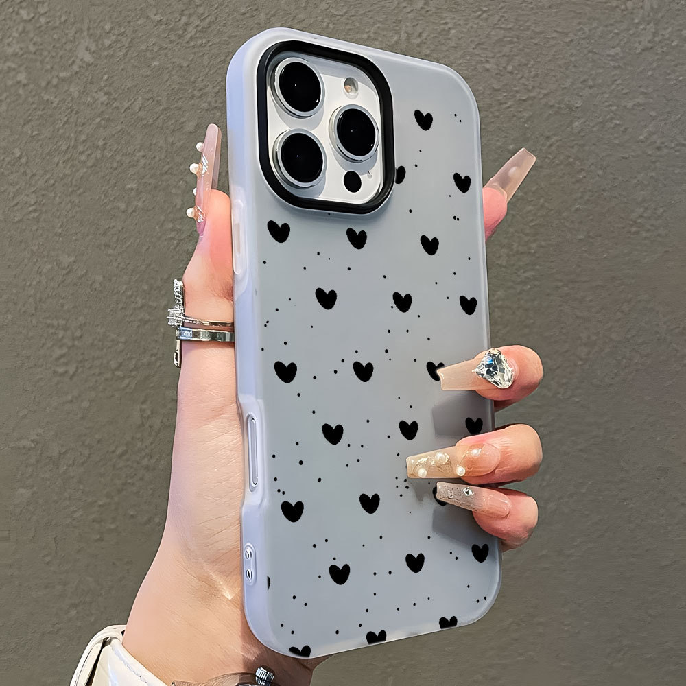 Cinza Corações Preto Capa Capinha Para Samsung A50S A51 A52 A54 A55 A56 A72 M34 S20 S21 S23 FE S22 S25 S24 Plus Ultra