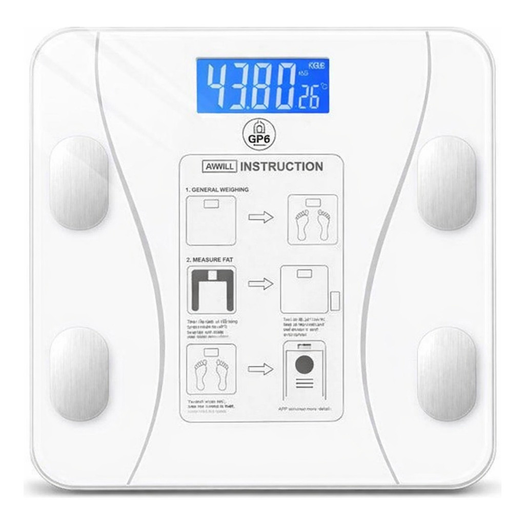 Balança Bioimpedância Digital Preta 180kg  Profissional