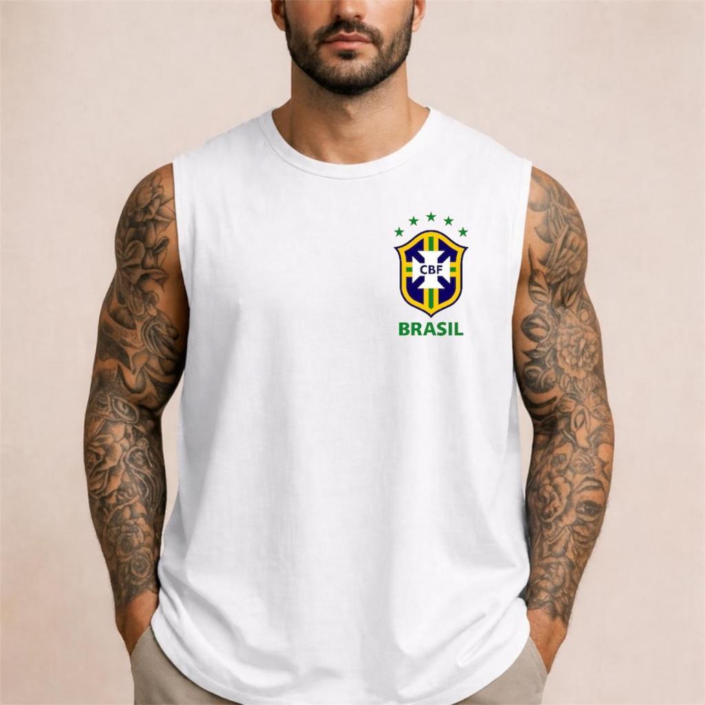 Regata Oversize Brasil Copa 100% Algodao Lançamento