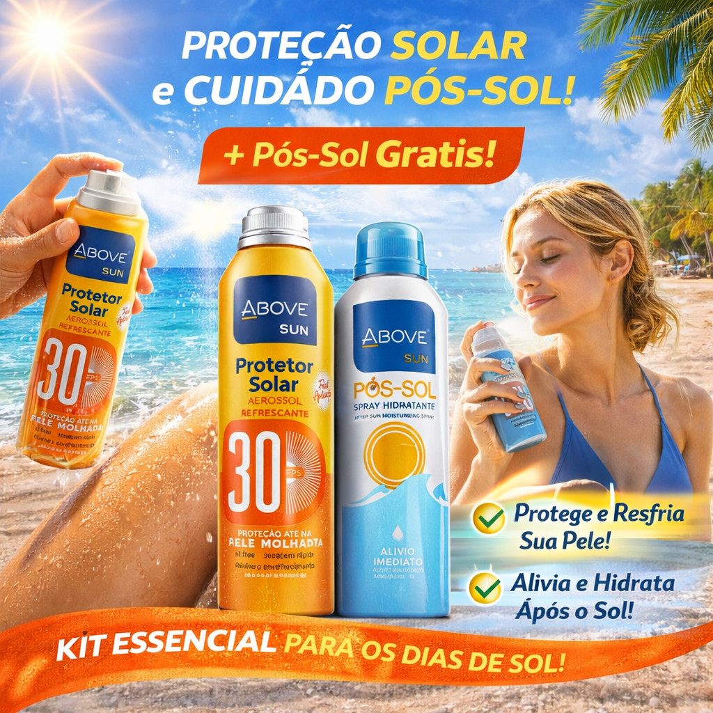 Kit Above Sun FPS 30 150ml com Pós Sol Hidratante Grátis ok