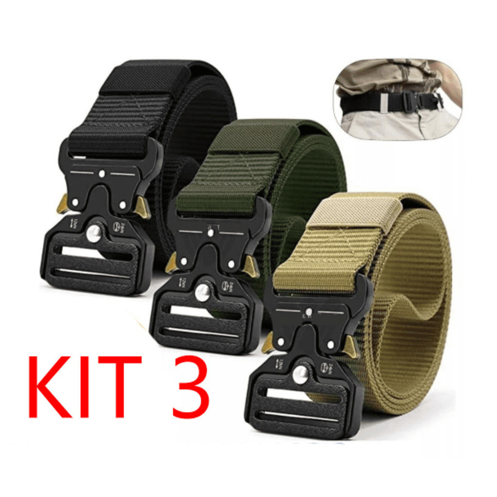 Cinto largo masculino nylon fivela e engate rápido