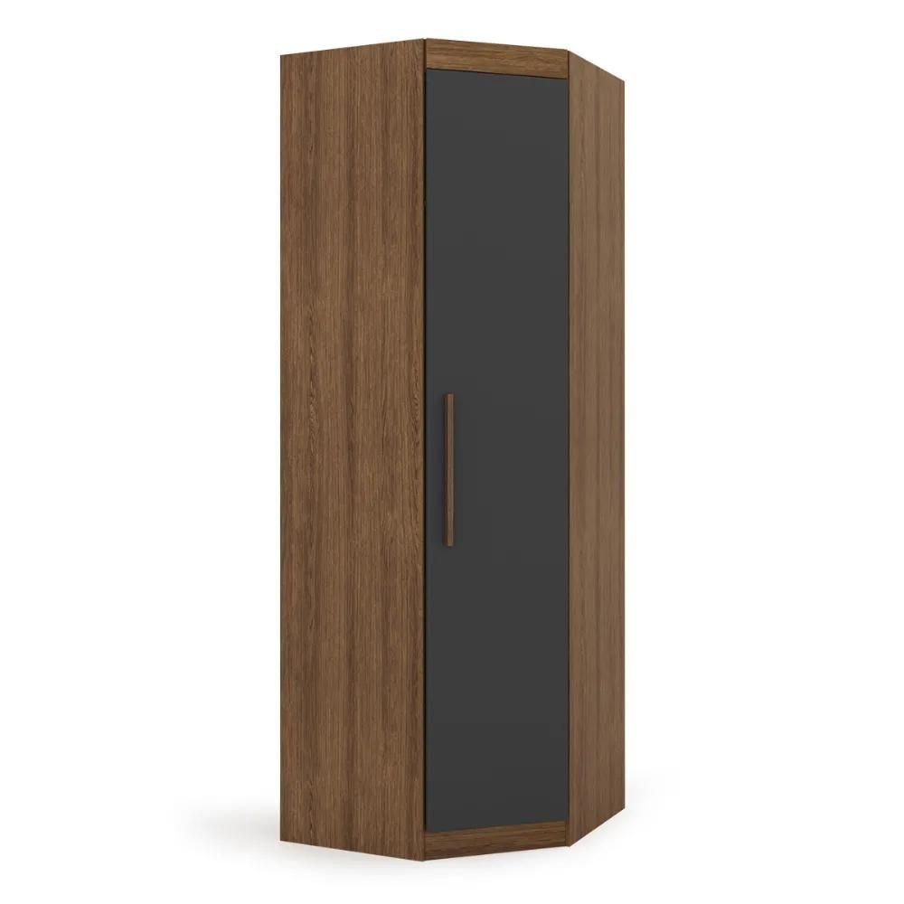 Guarda Roupa Modular Canto 1 Porta Gênova Plus  Ipê Wood/Grafite em Oferta na Shopee
