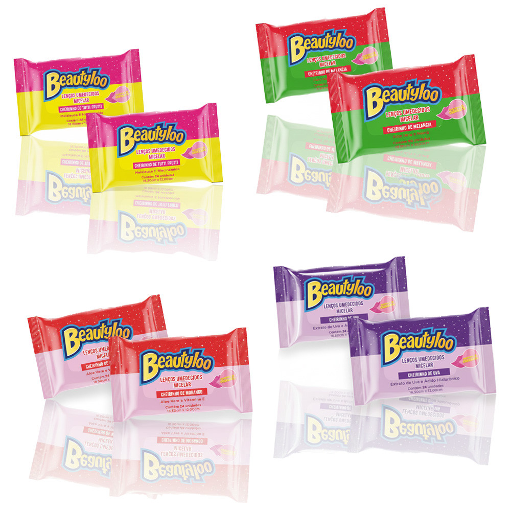 Kit 04 Lenços Demaquilante Facial Removedor de Maquiagem Beautyloo Face Beautiful em Oferta na Shopee