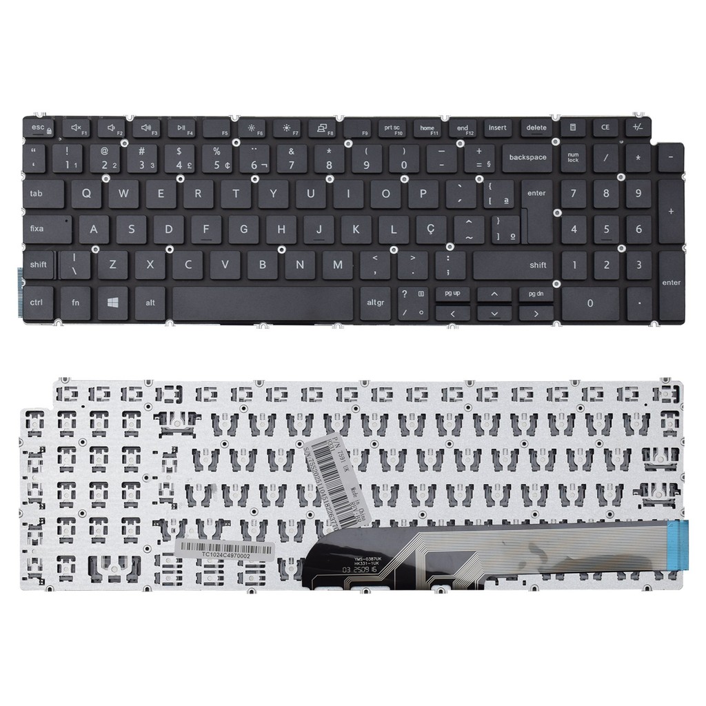Teclado para Notebook Dell Inspiron 15-5502 Sem Iluminação