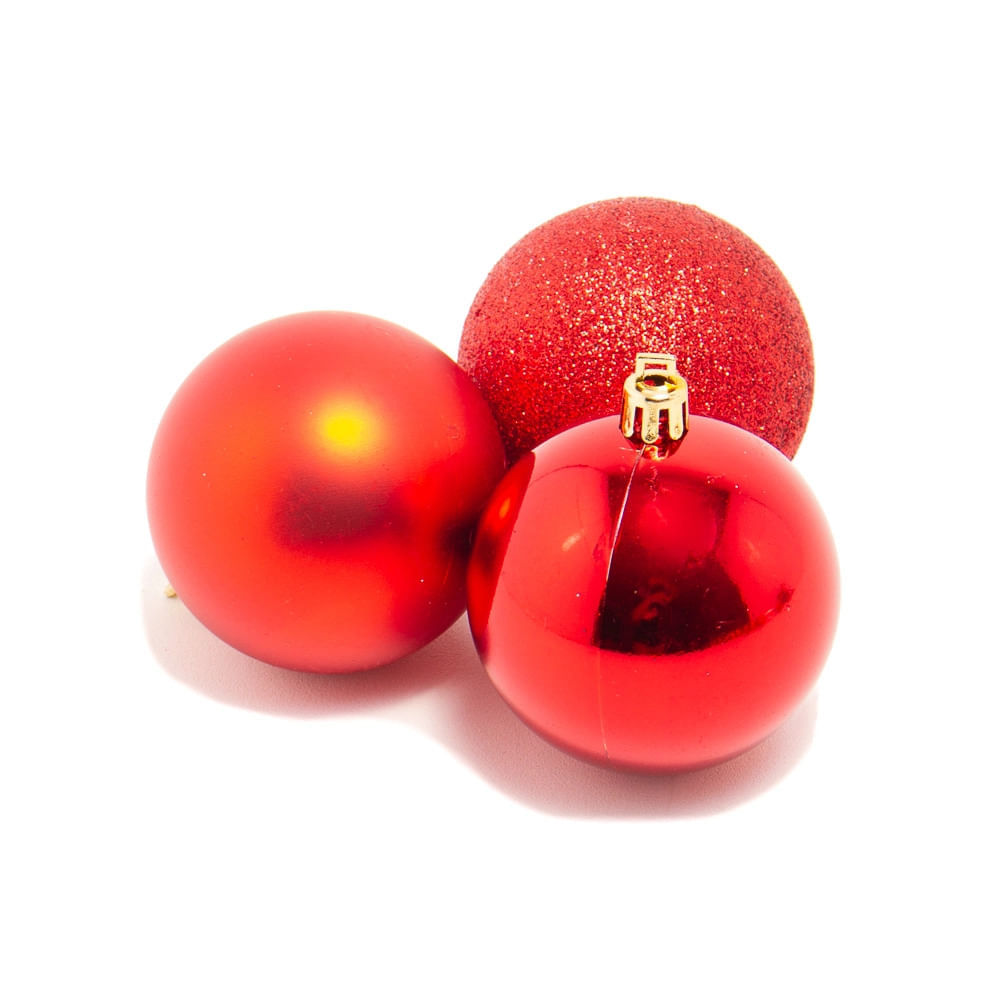 Tubo Bola Natal Le 6cm com 12 Unidades Vermelho em Oferta na Shopee