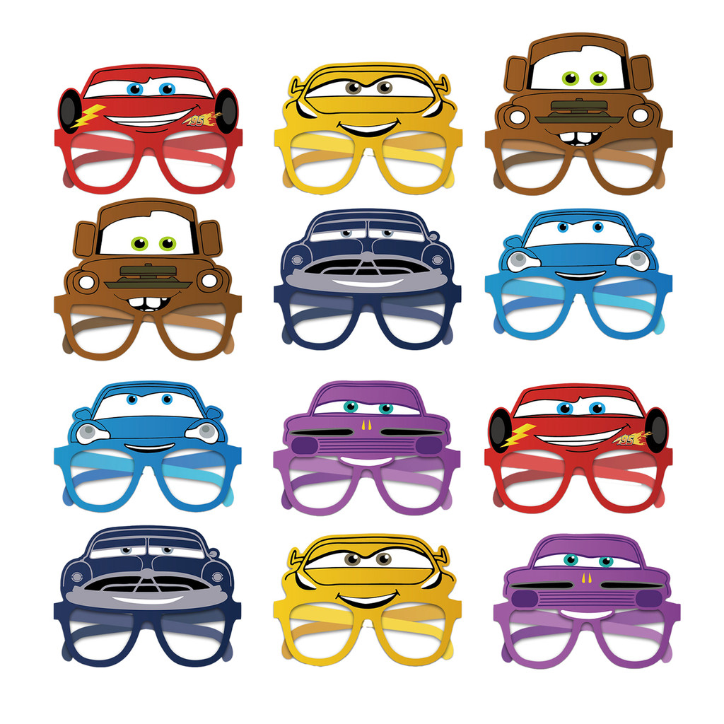 12 Pc/Set Carros Relâmpago Mcqueen Festa Máscaras De Olho De Papel Para Fontes De Crianças Brinquedo Óculos