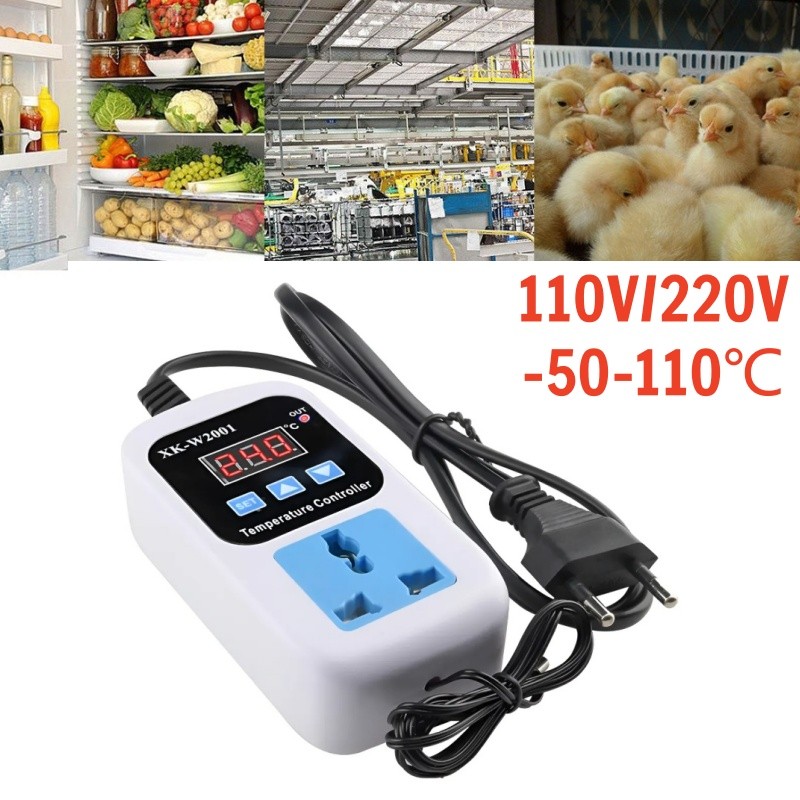 Kit Termostato Digital Com Tomada E Plugue-fácil Instalação