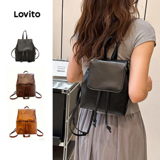 Lovito Mochila Casual Simples E Versátil Para Mulheres LFA23192 em Oferta na Shopee