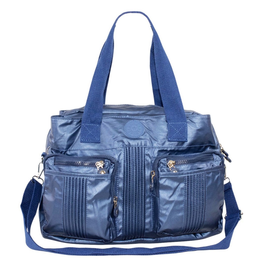 Bolsa Feminina Moderna Nylon Grande com Zíperes e Compartimentos Super Espaçosa