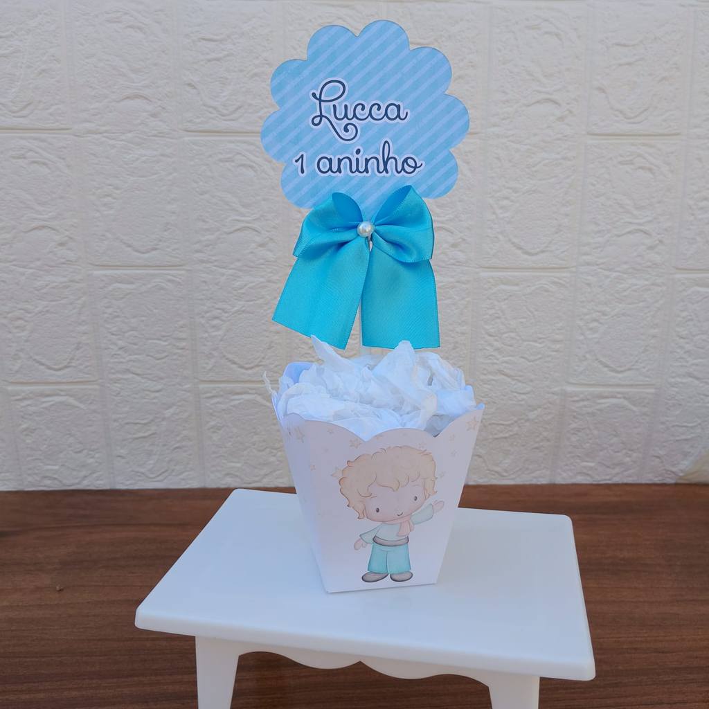 PEGUE E MONTE Centro de Mesa Personalizado Cachepot PEQUENO PRINCIPE FESTA
