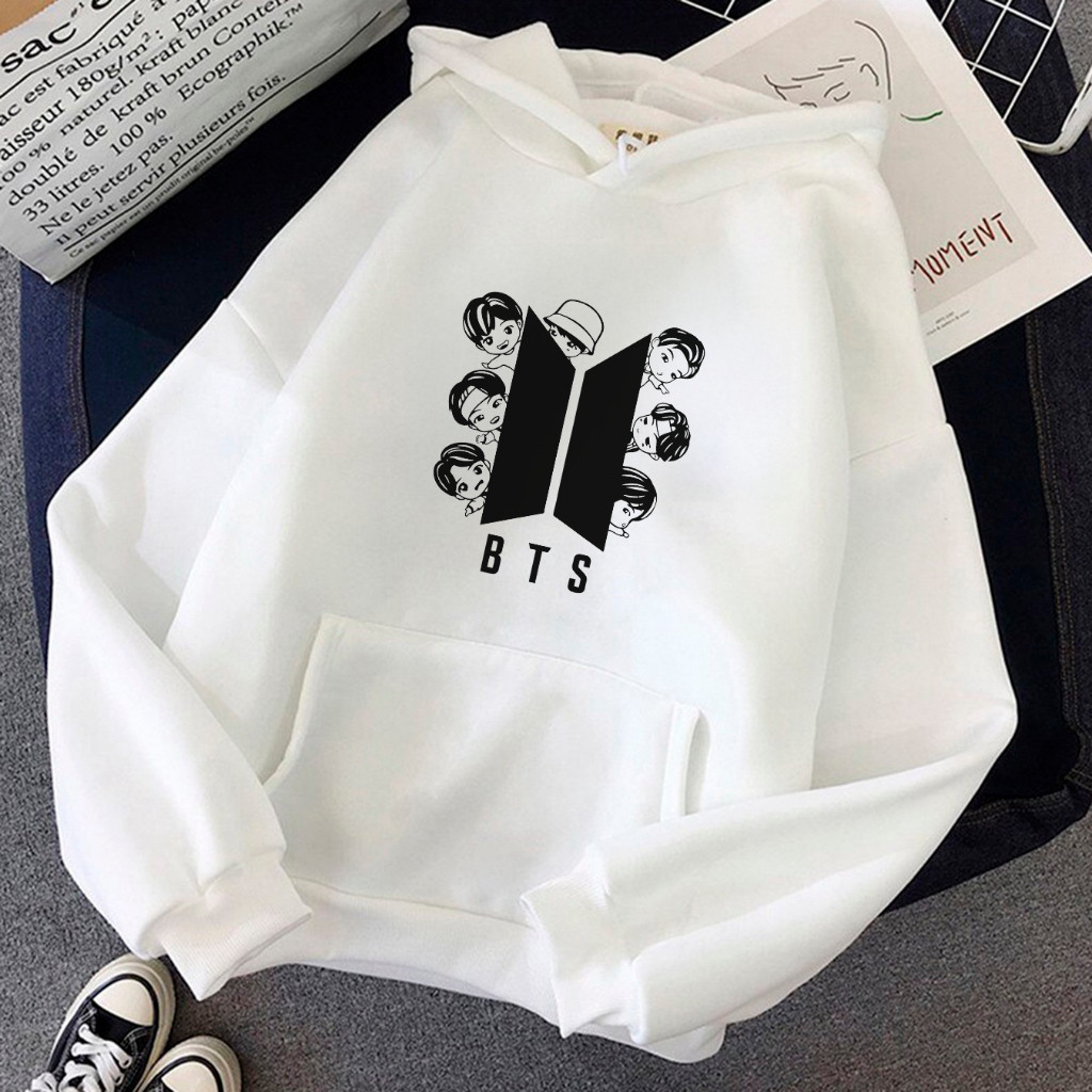 Blusa de Frio Moletom Casaco Canguru Blusa BTS Bangtan p Roupa Bts kpop Unissex Flanelada Confortavel Lançamento